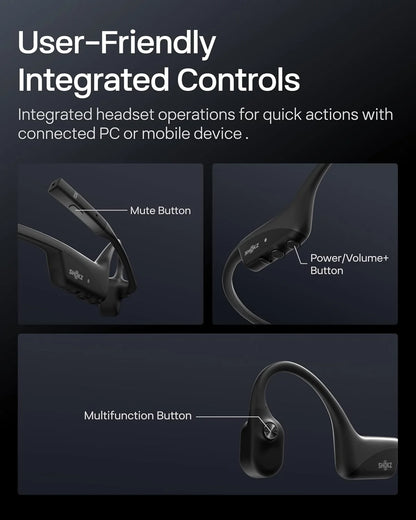SHOKZ OpenComm2 UC Open-Ear Headset, USB-A Dongle, Noise-Canceling Mic